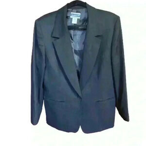 VTG Pendleton Blazer Jacket Women's 12 Black 100% Wool Classic Fit USA Made 8577